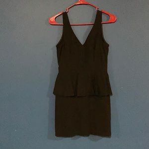 H&M Black Mini Cocktail Peplum Dress